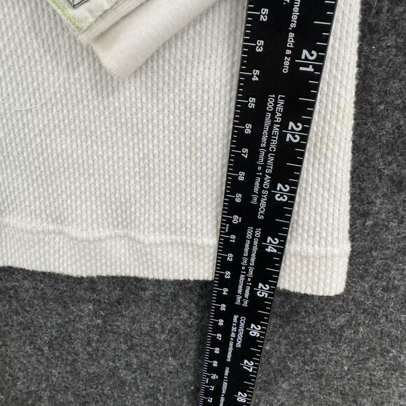 Free People Shirt Women's XS White Waffle Knit Thermal Long Sleeve Top - Picture 5 of 9